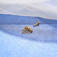 Piercing Labret Titânio Cluster Correntaria 5 Zircônias