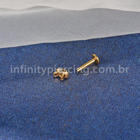 Piercing Labret Aço Cirúrgico Com Zircônia