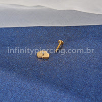 Piercing Labret Aço Cirúrgico Caveira