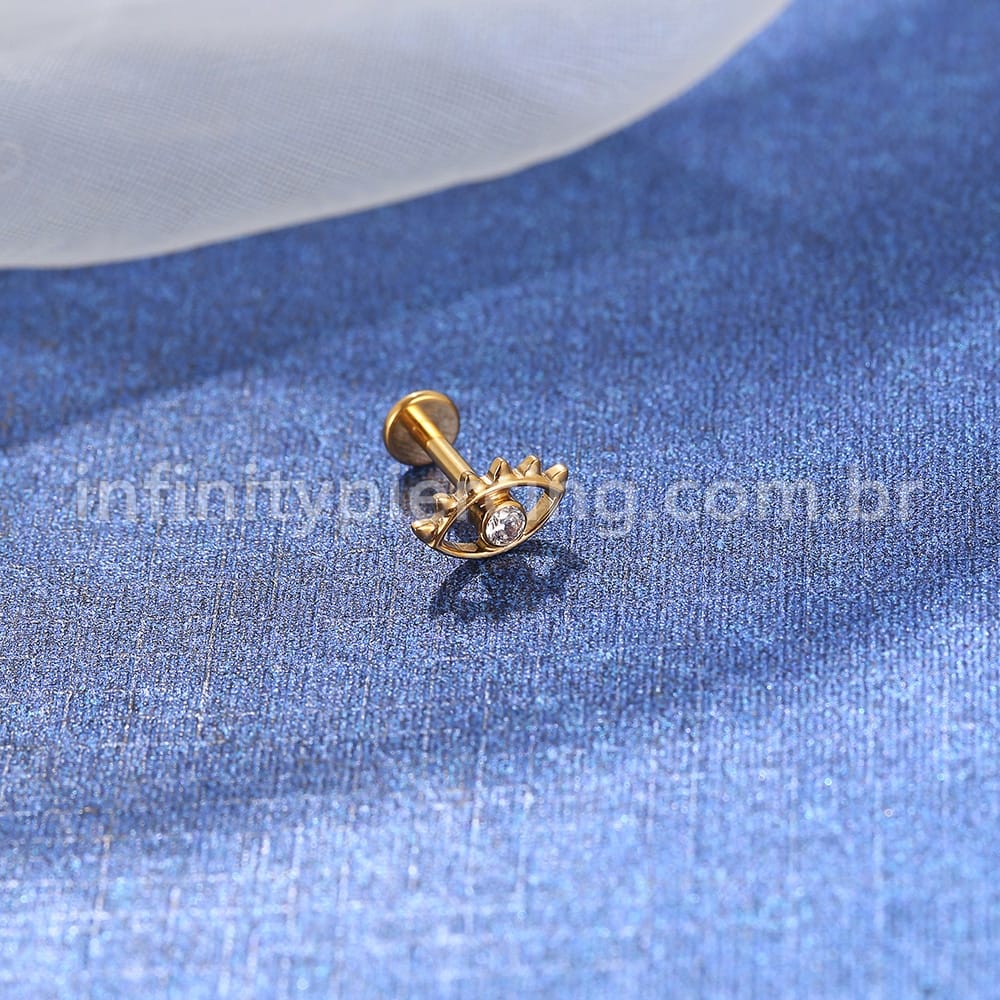 Piercing Labret Titânio Olho Zircônia