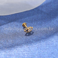 Piercing Labret Titânio Olho Zircônia