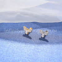 Piercing Labret Titânio Abelha Zircônia Cravejada