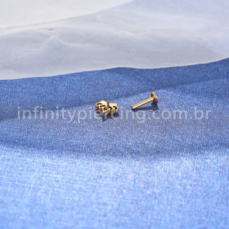 Piercing Labret Titânio Coroa Zircônia