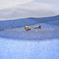 Piercing Labret Titânio Coroa Zircônia