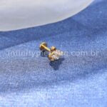 Piercing Labret Titânio Cisne Zircônia