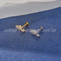 Piercing Labret Aço Cirúrgico Abelha Zircônia