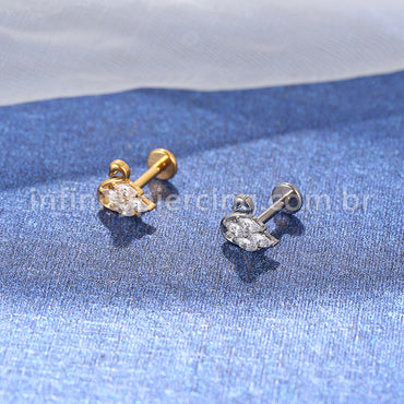 Piercing Labret Titânio Cisne Zircônia