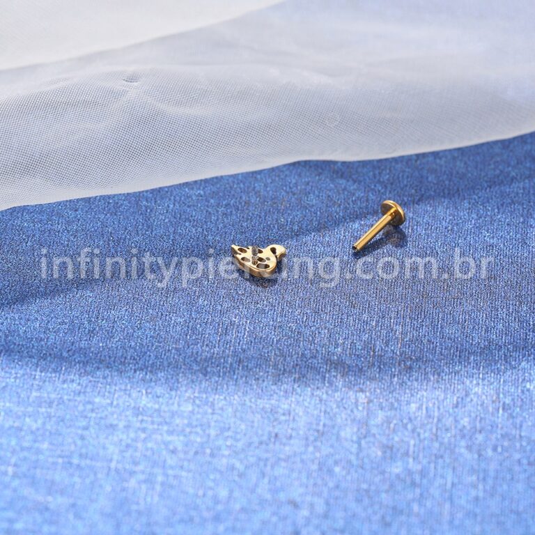 Piercing Labret Titânio Cisne Zircônia