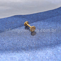 Piercing Labret Titânio Trevo 4 Folhas