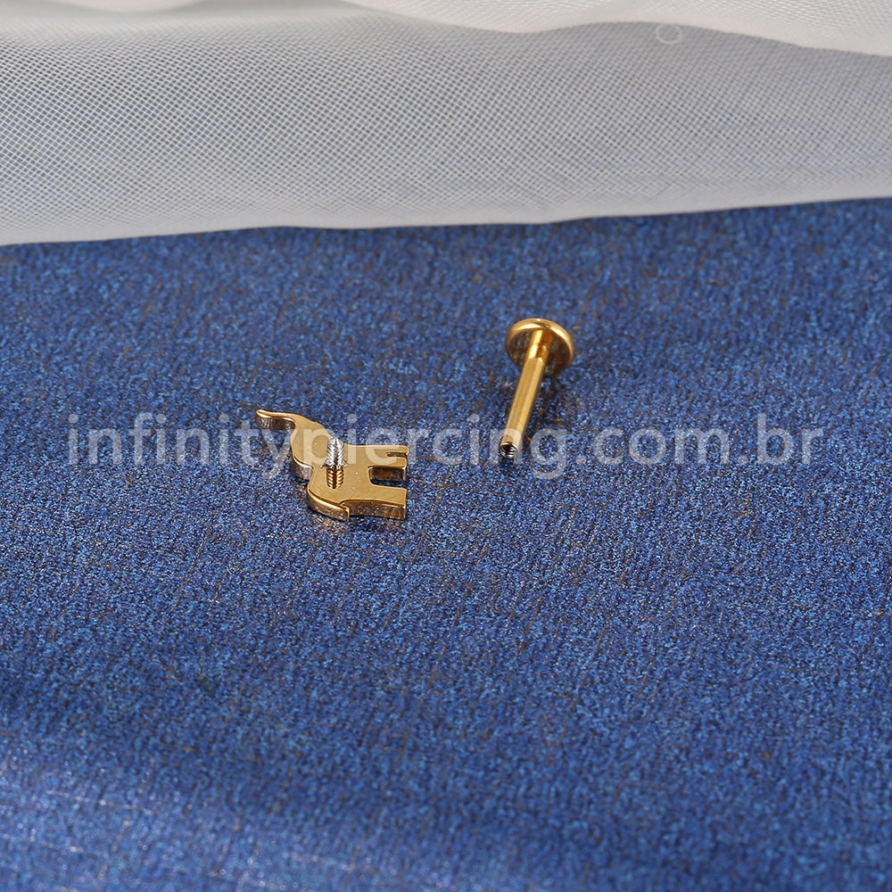 Piercing Labret Aço Cirúrgico Elefante 1 Zircônia 10323 1.2X8
