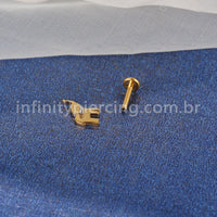 Piercing Labret Aço Cirúrgico Elefante 1 Zircônia 10323 1.2X8
