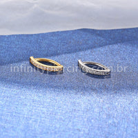 Piercing Argola Para Umbigo  Aço Cirúgico 1 Fileira Zircônia