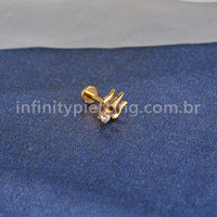 Piercing Labret Cobre Cluster Zircônia Cravejada 1.2X8 10198
