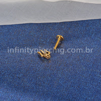 Piercing Labret Cobre Cluster Zircônia Cravejada 1.2X8 10198