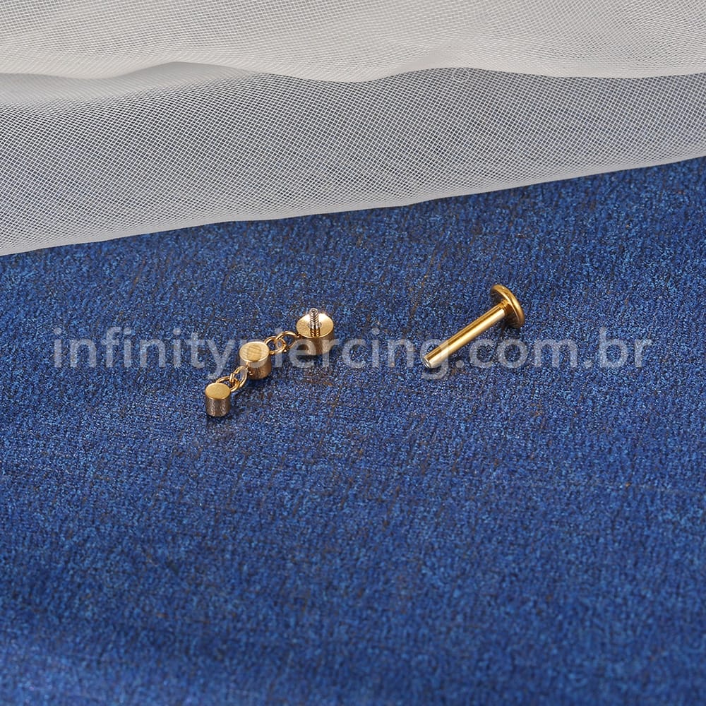 Piercing Labret Titânio Ponto De Luz Com Pingente Zircônia
