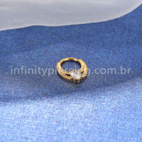 Piercing Argola Titânio Trabalhada / Zircônia