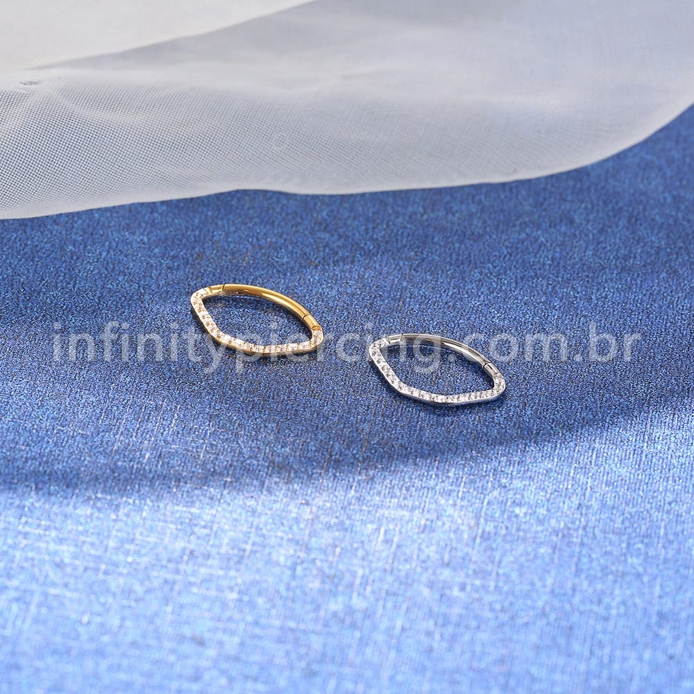 Piercing Meia Argola Titânio Zircônia