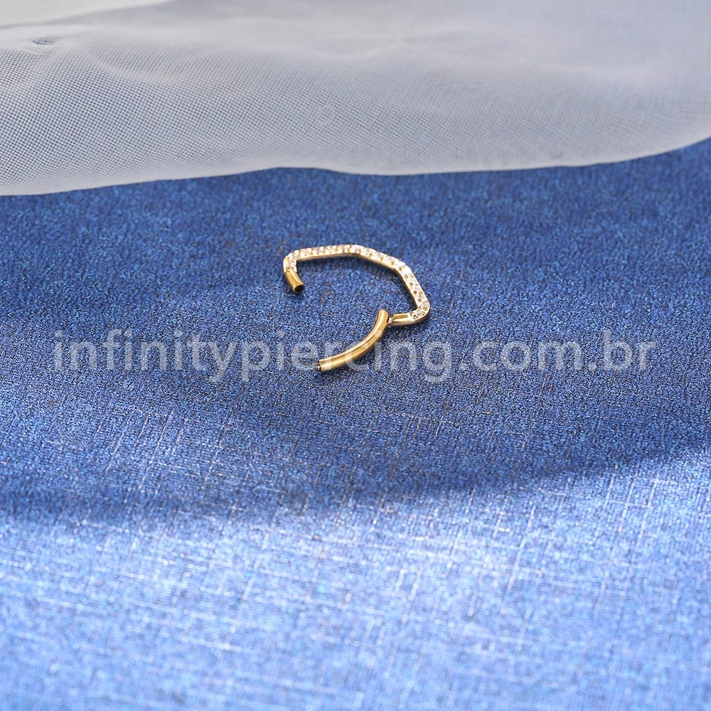 Piercing Meia Argola Titânio Zircônia