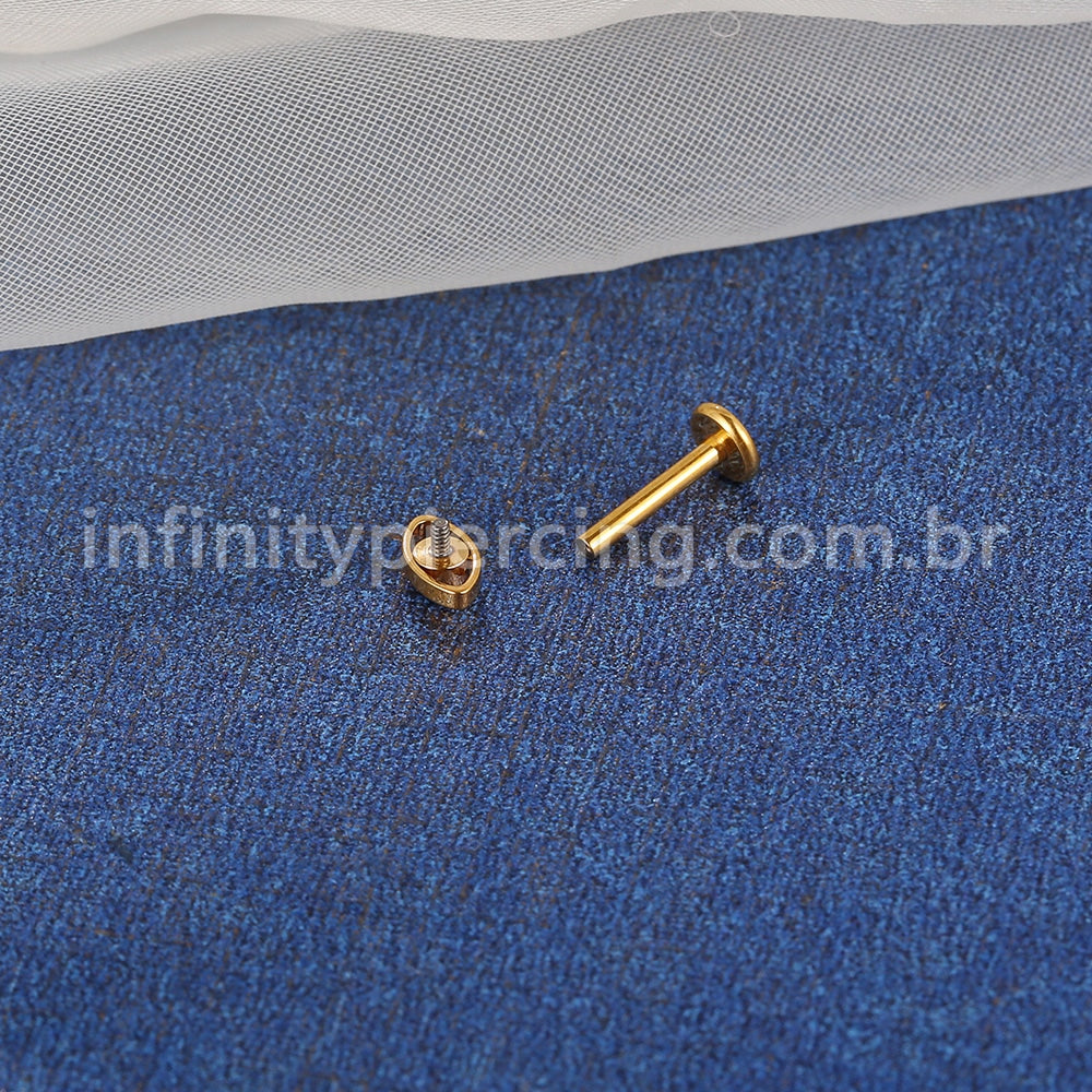 Piercing Labret Titânio Olho Zircônia