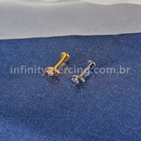 Piercing Labret Titânio Olho Zircônia