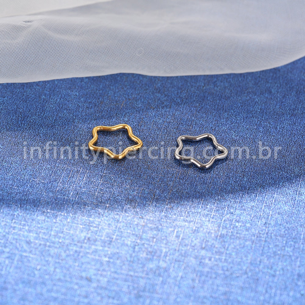 Piercing Argola Estrela Titânio