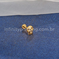 Piercing Labret Titânio Caveira