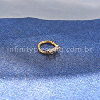Piercing Argola Titânio Detalhes Zircônia Cravejada