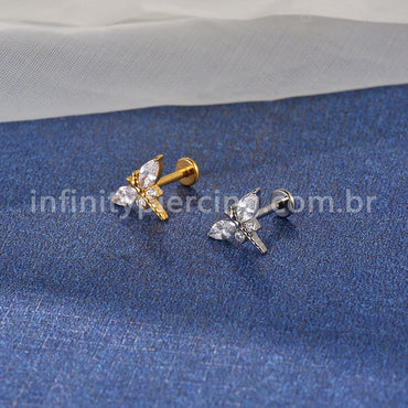 Piercing Labret Titânio Libélula