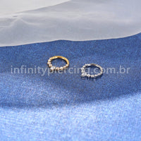 Piercing Argola Titânio Zircônia Gota Cravejada