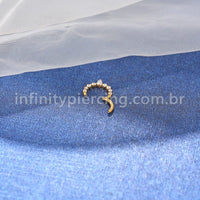 Piercing Argola Titânio Zircônia Gota Cravejada