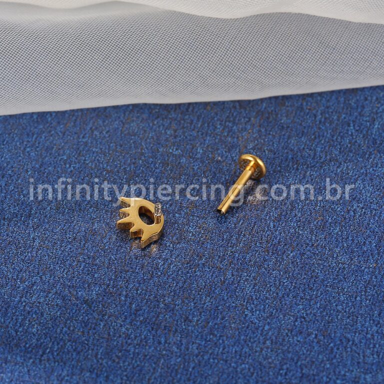 Piercing Labret Titânio Olho Com Zircônia