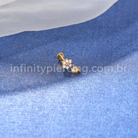 Piercing Labret Titânio Flor Pingente Flor Zircônia