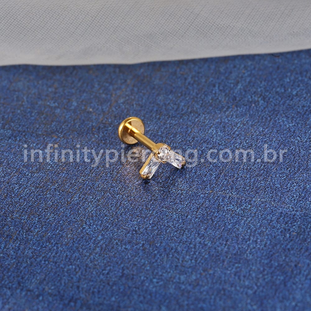 Piercing Labret Titânio V Zircônia