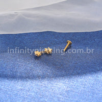 Piercing Labret Titânio Flor Pingente Flor Zircônia