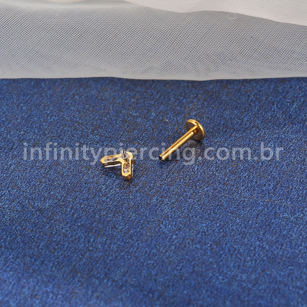 Piercing Labret Titânio V Zircônia