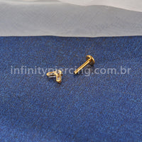 Piercing Labret Titânio V Zircônia