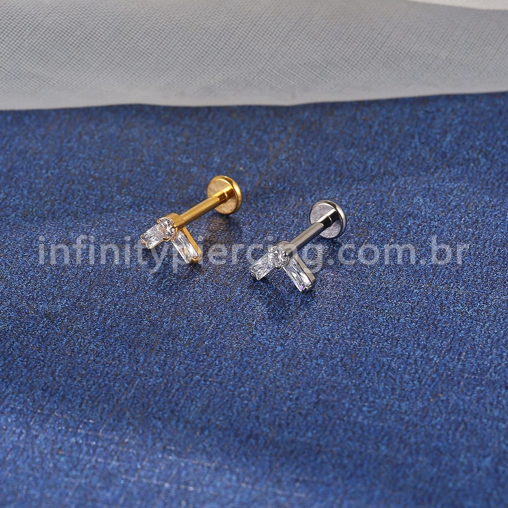 Piercing Labret Titânio V Zircônia