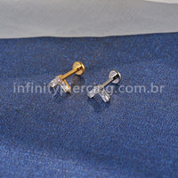 Piercing Labret Titânio V Zircônia