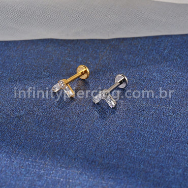 Piercing Labret Titânio V Zircônia