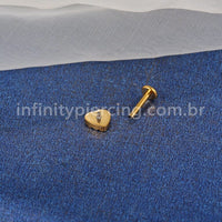 Piercing Labret Titânio Coração