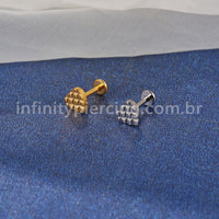 Piercing Labret Titânio Coração