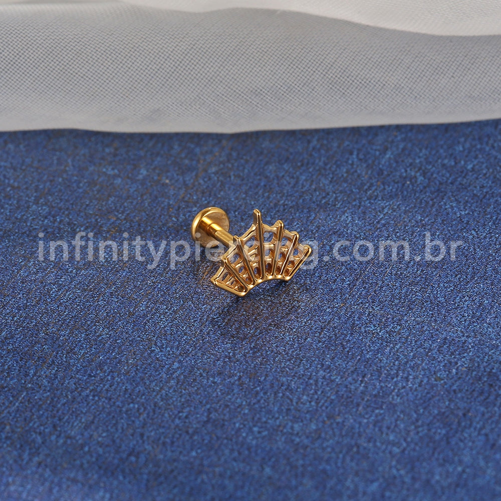 Piercing Labret Titânio Teia De Aranha