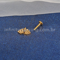 Piercing Labret Titânio Teia De Aranha