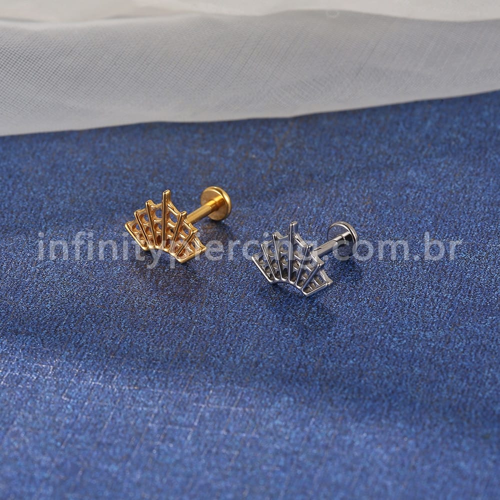 Piercing Labret Titânio Teia De Aranha