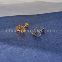 Piercing Labret Titânio Teia De Aranha