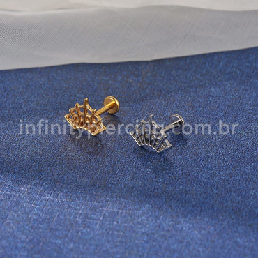 Piercing Labret Titânio Teia De Aranha