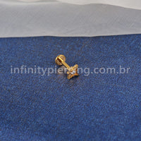 Piercing Labret Titânio Estrela Zircônia
