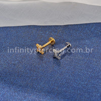 Piercing Labret Titânio Estrela Zircônia