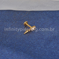 Piercing Labret Titânio Retângulo Com Pingente Spike