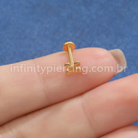 Piercing Labret Titânio Flor De Malta